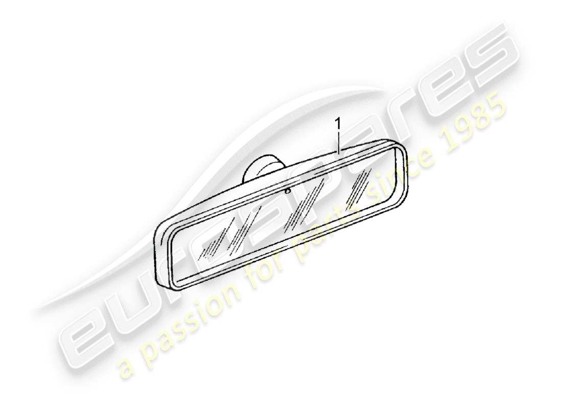 porsche classic accessories (1988) rear view mirror inner part diagram