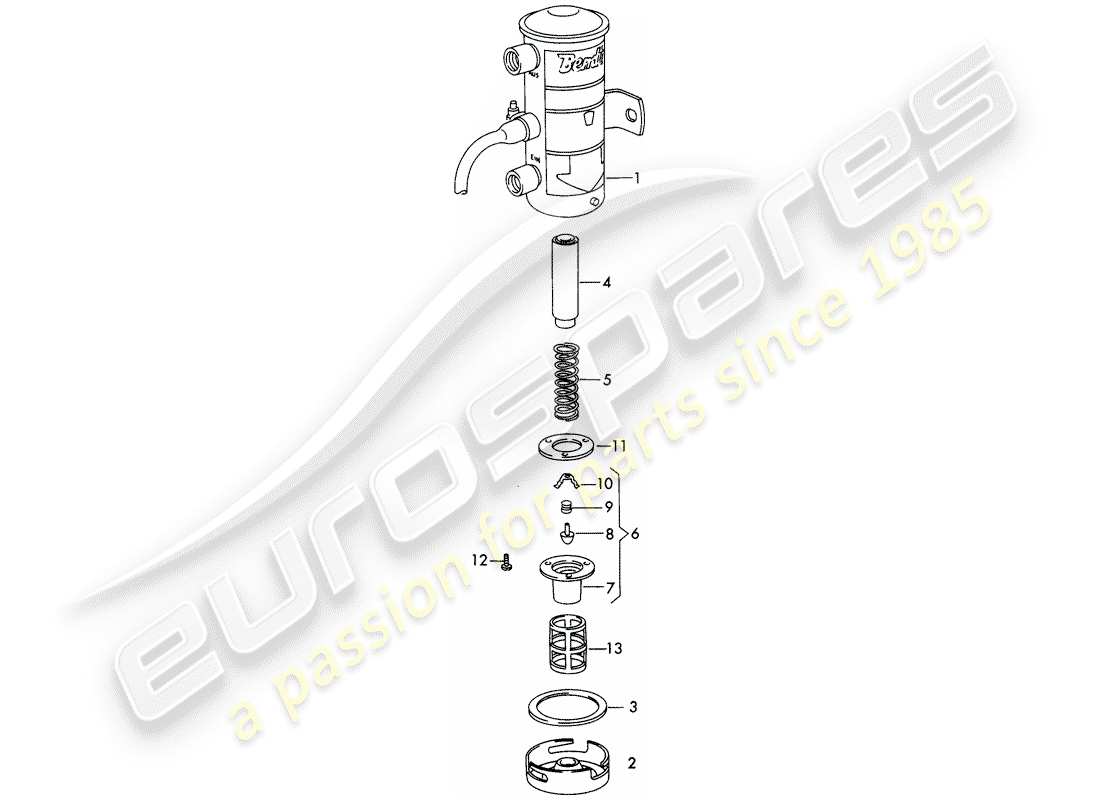 porsche 1963 (356b/356c) single parts - for - fuel pump part diagram