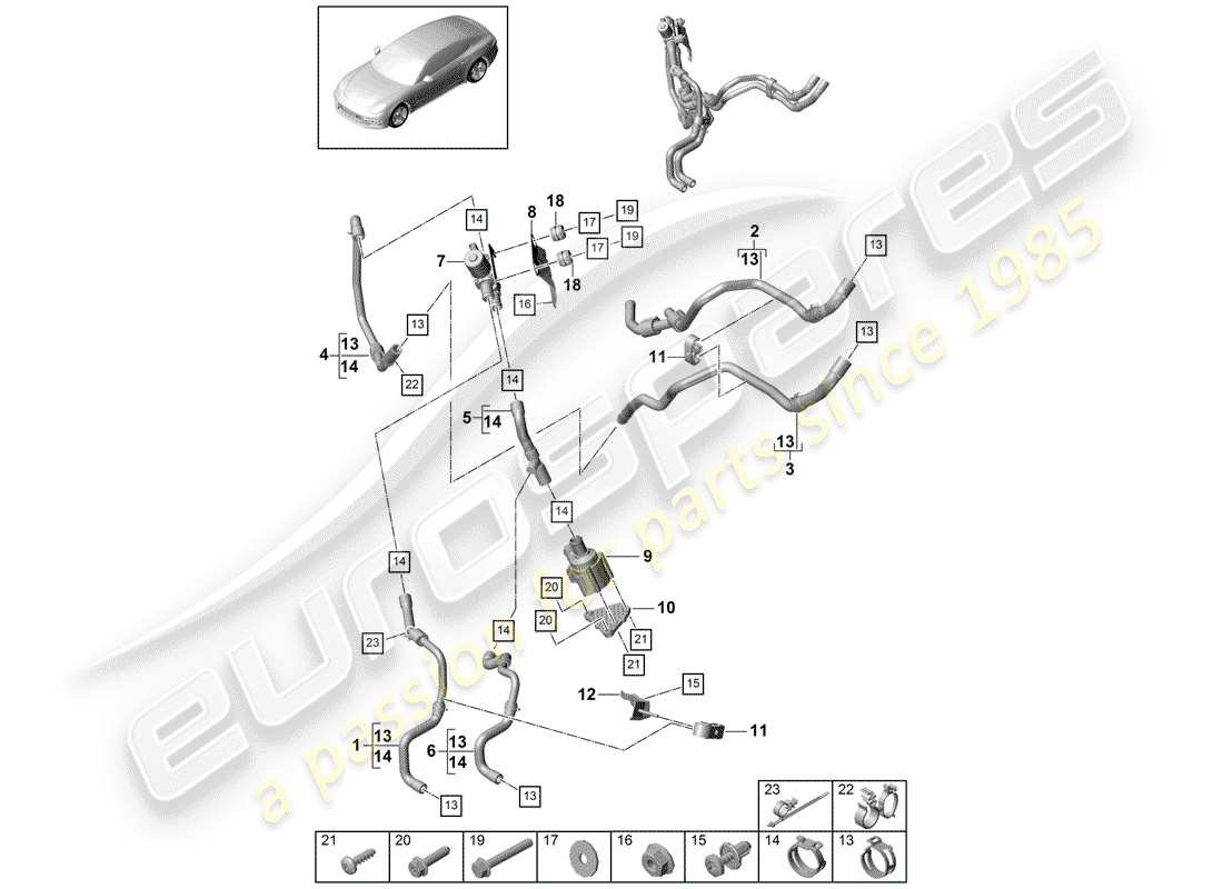 porsche 2017 (panamera 971-1) heater part diagram