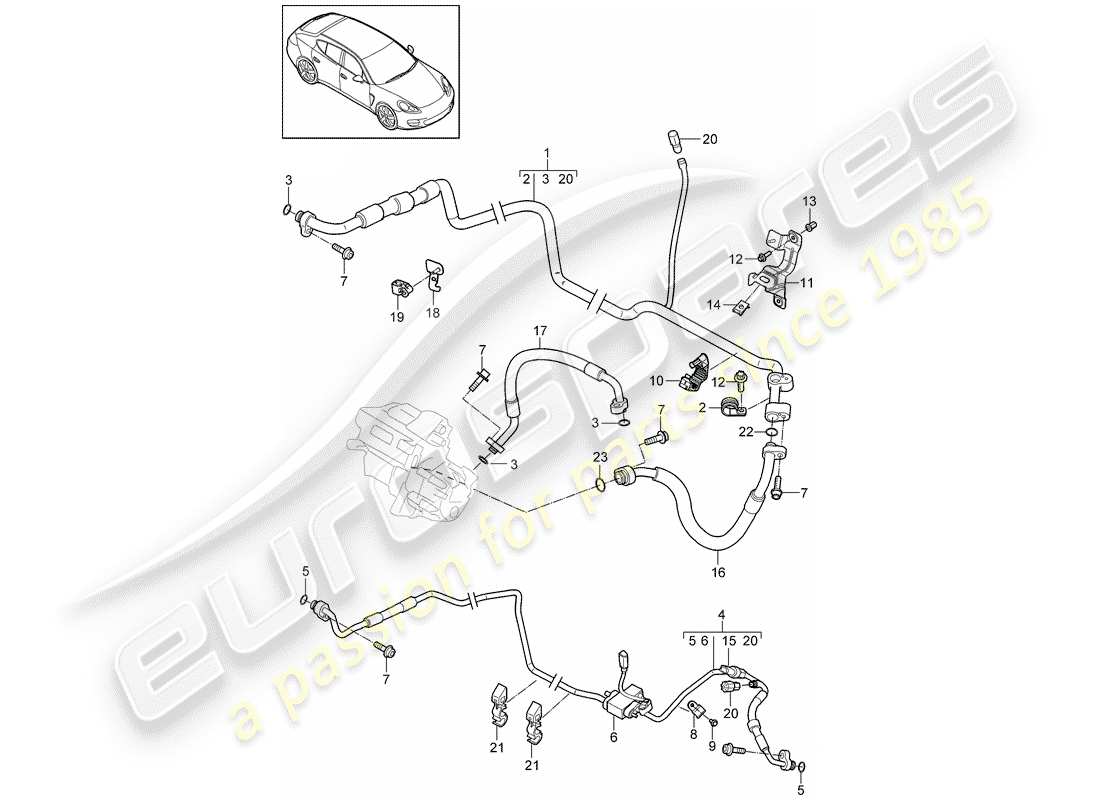 porsche 2014 (panamera 970) hybrid part diagram