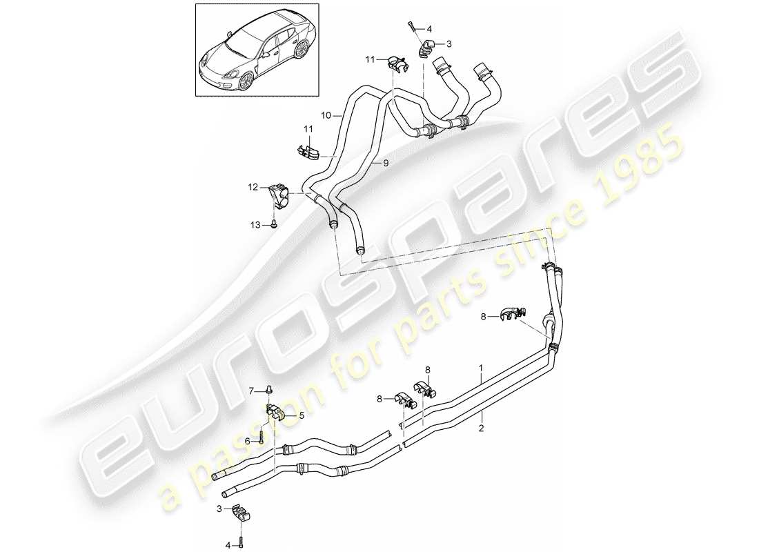 porsche panamera 970 (2014) hybrid part diagram