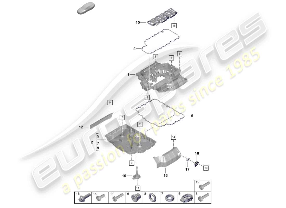 porsche 2018 (718 boxster) oil sump parts diagram