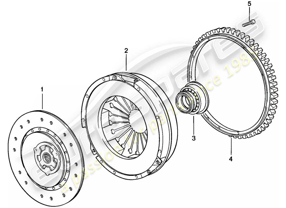 porsche 1987 (924s) clutch part diagram