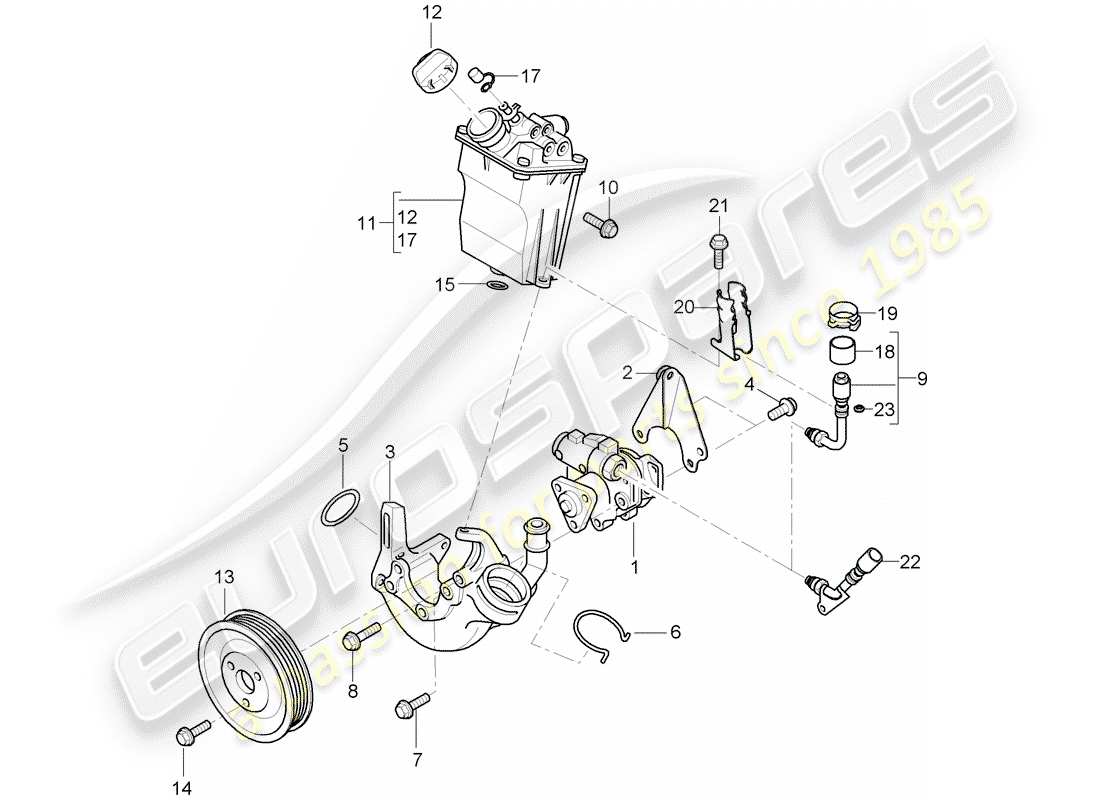 porsche 2010 (997-2 gt3) power steering part diagram
