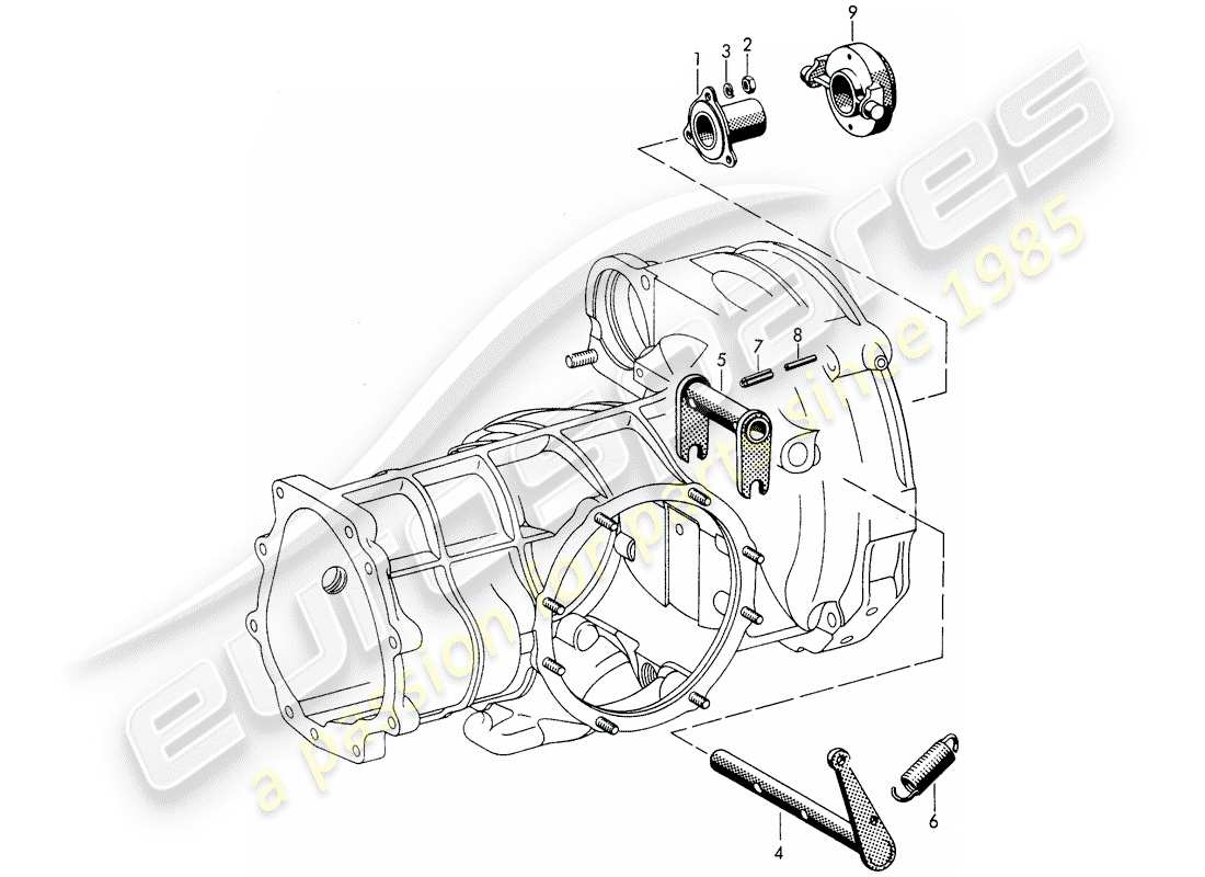 porsche 1963 (356b/356c) clutch release part diagram