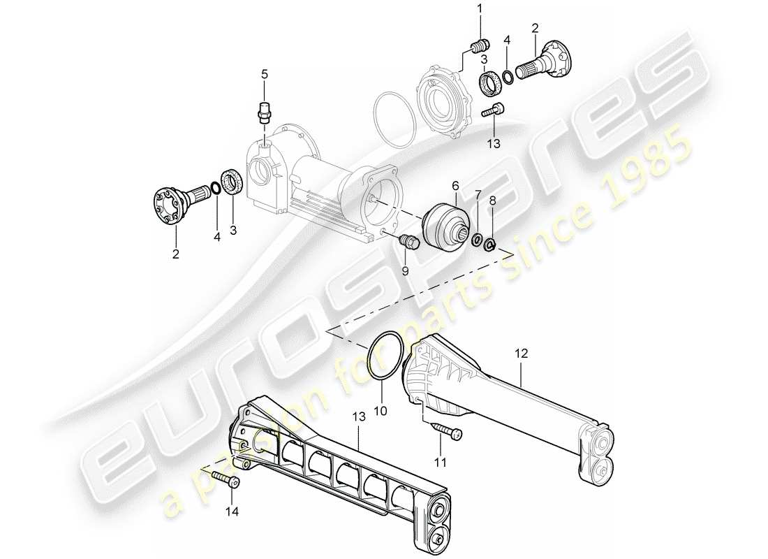 porsche 2005 (997-1) front axle differential part diagram