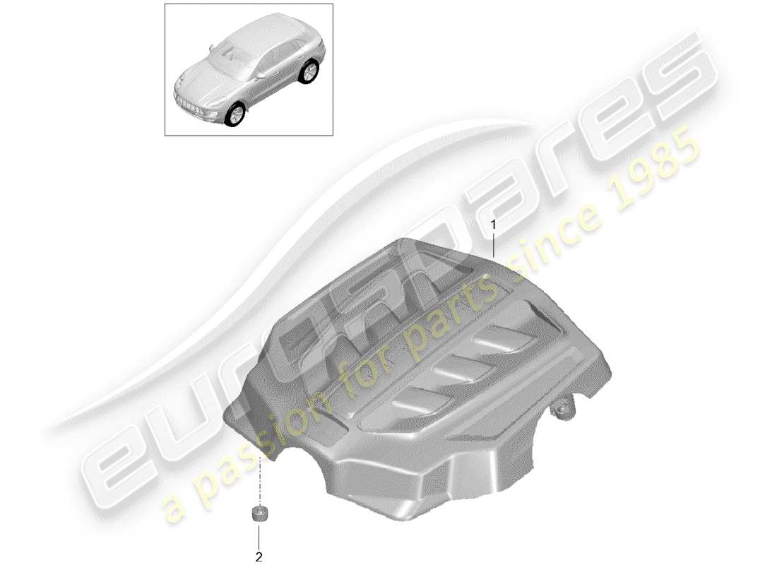 porsche 2017 (macan) engine cover part diagram