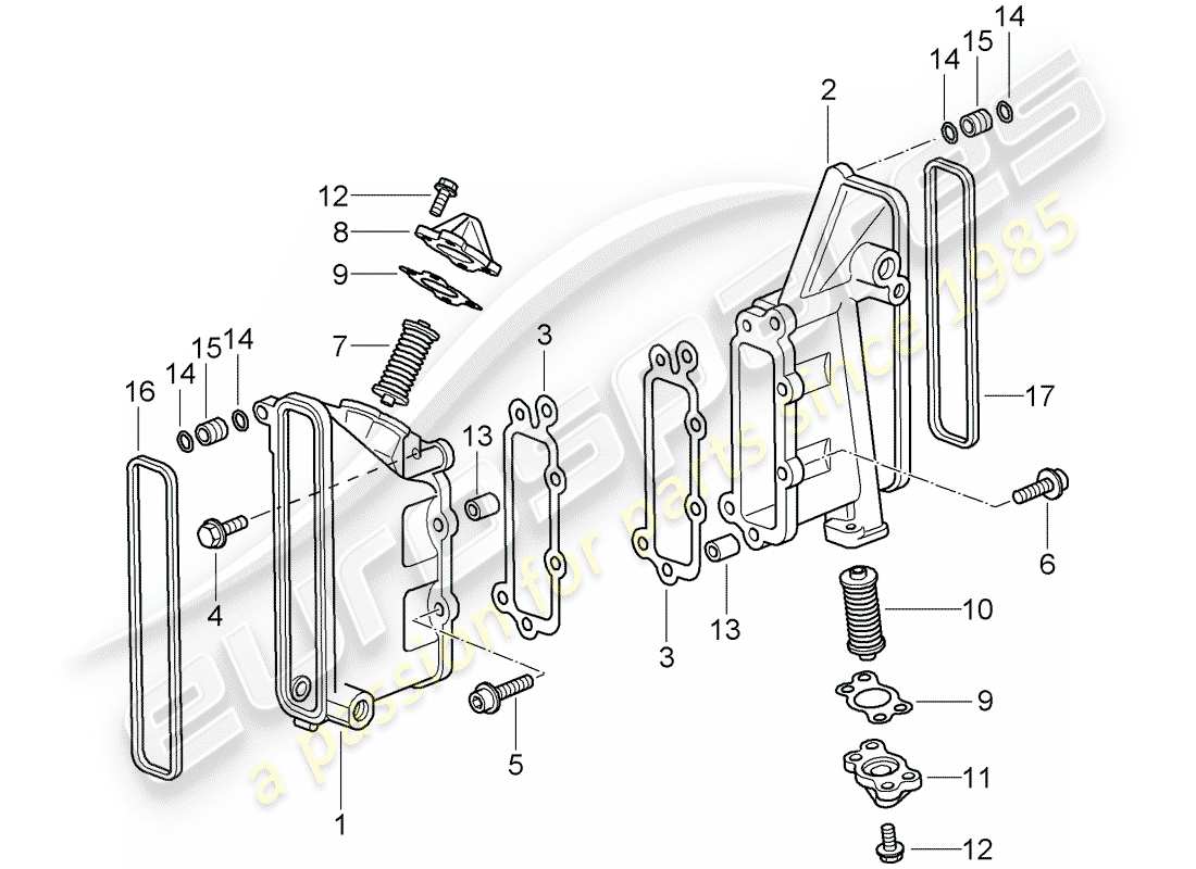 porsche 2007 (997-1 turbo / gt2) chain case part diagram
