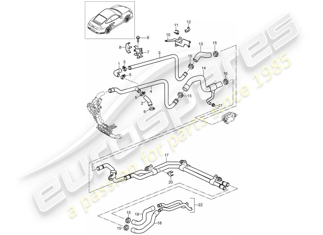 porsche 2007 (997-1 turbo / gt2) lines parts diagram