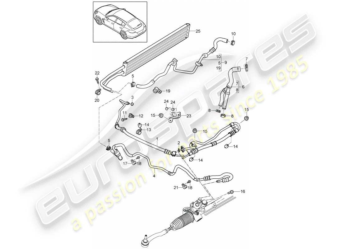 porsche 2014 (panamera 970) power steering part diagram