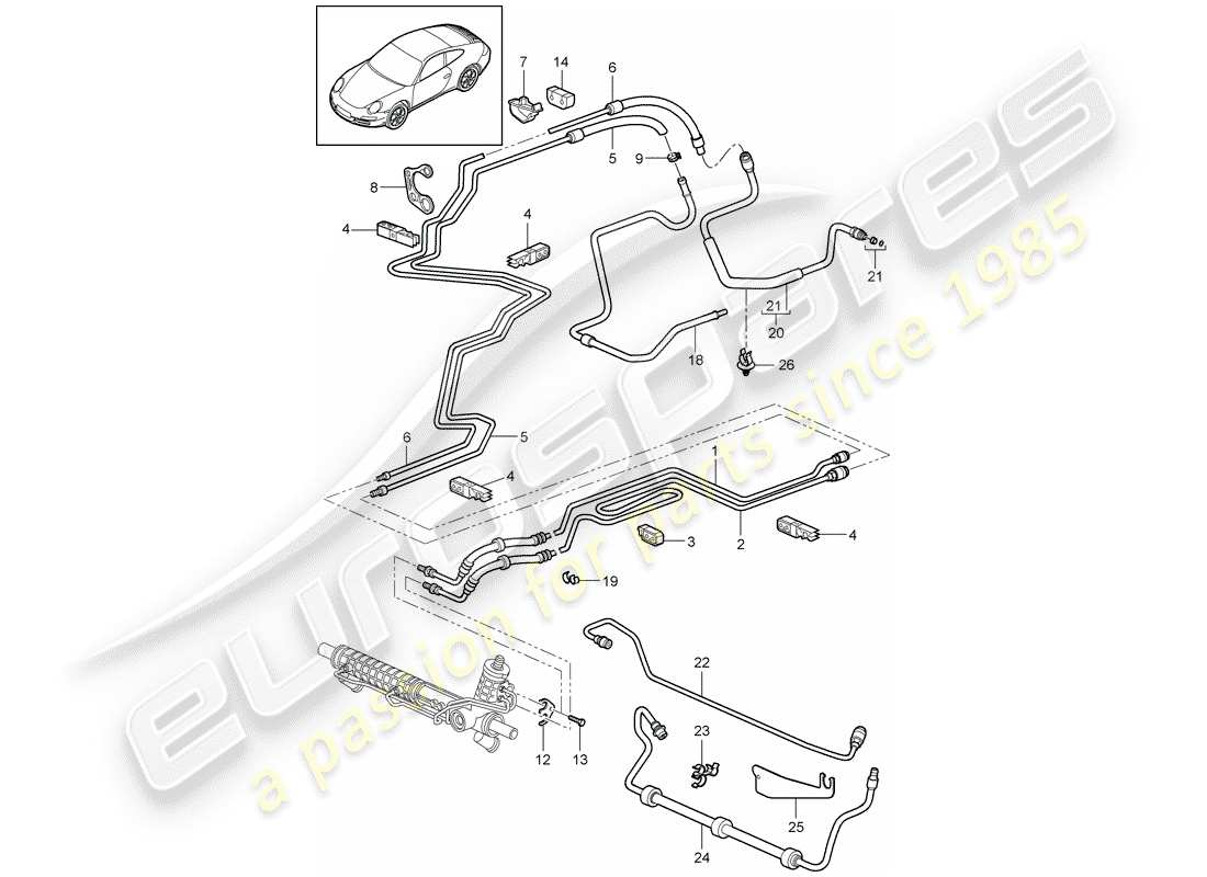 porsche 2012 (997-2) power steering part diagram
