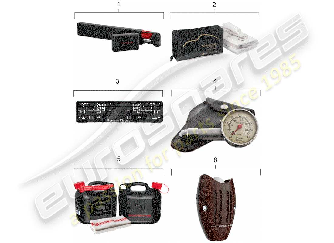 porsche 2008 (accessories) accessories - porsche classic part diagram