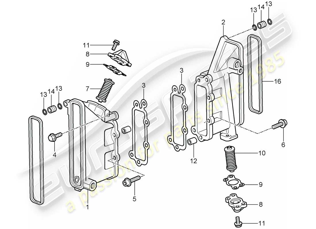 porsche 2007 (997-1 gt3) chain case part diagram
