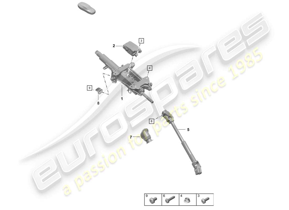 porsche 2020 (718 boxster spyder) steering column intermediate steering shaft part diagram