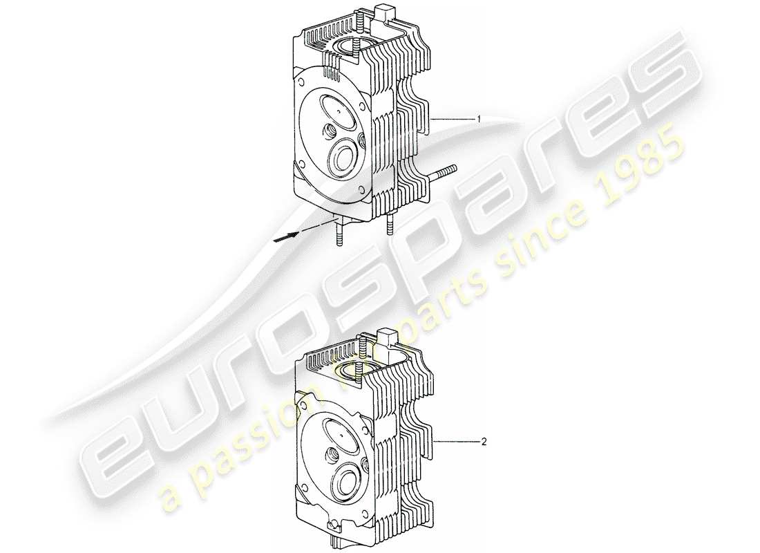 porsche 2008 (refurbished and exchange catalogue) cylinder head part diagram