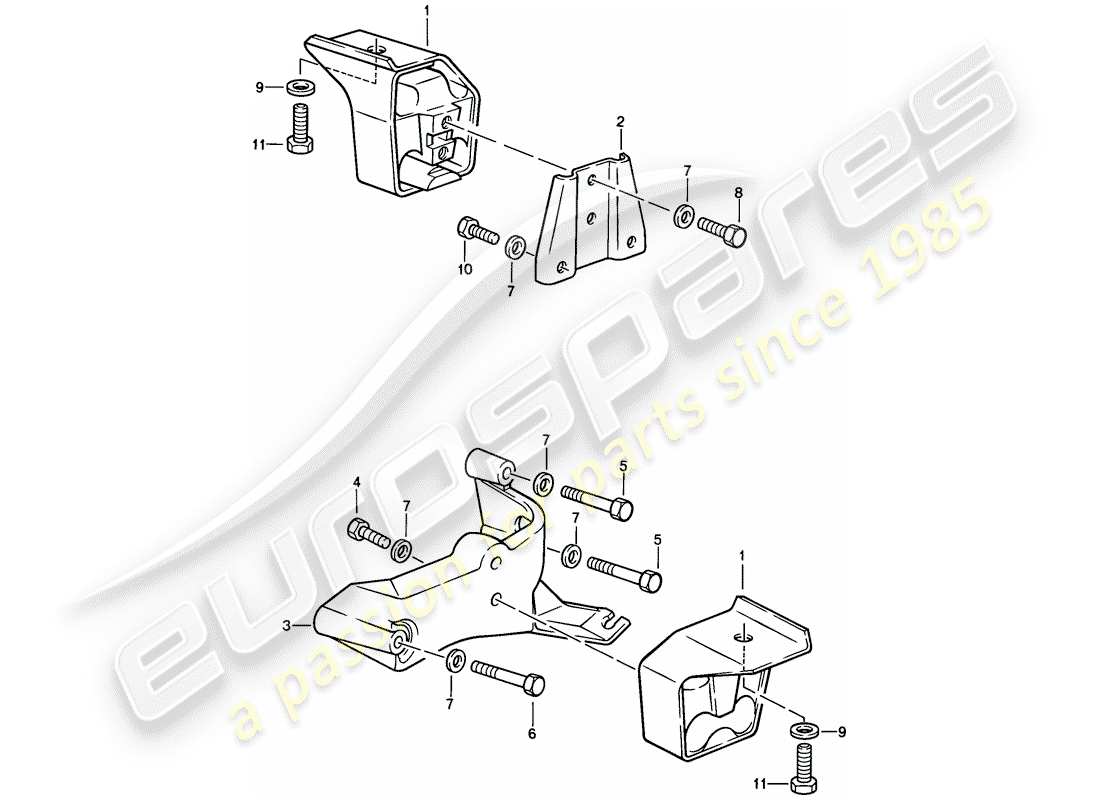 porsche 1987 (924s) transmission suspension - for - automatic transmission part diagram