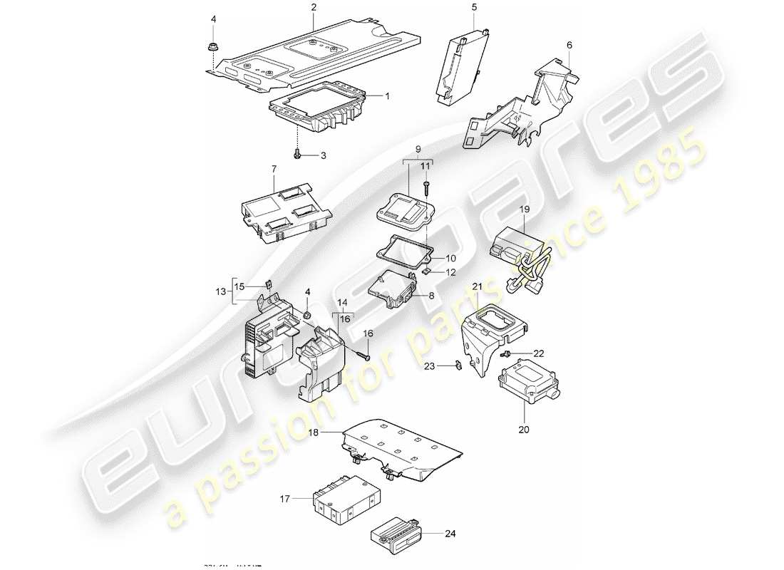 porsche 2007 (997-1) control units part diagram