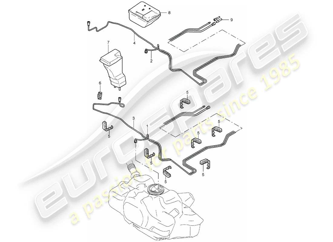 porsche 997 (2008) fuel system parts diagram