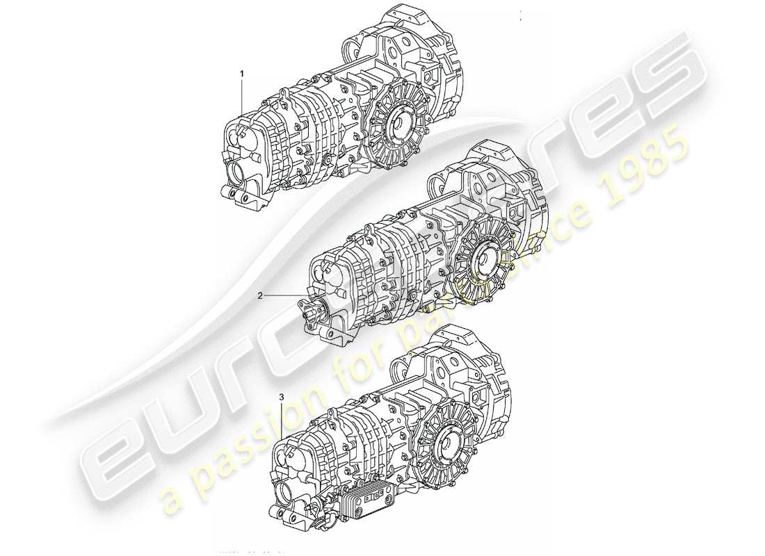 porsche 2008 (refurbished and exchange catalogue) manual gearbox part diagram
