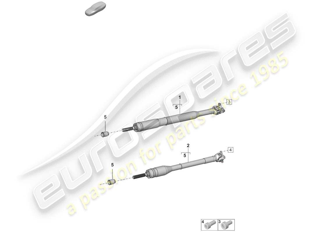porsche 2019 (992-1) propeller shaft part diagram
