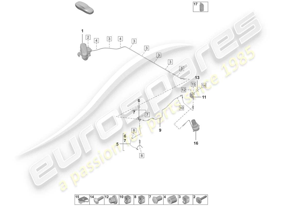 porsche 2019 (992-1) self levelling system part diagram