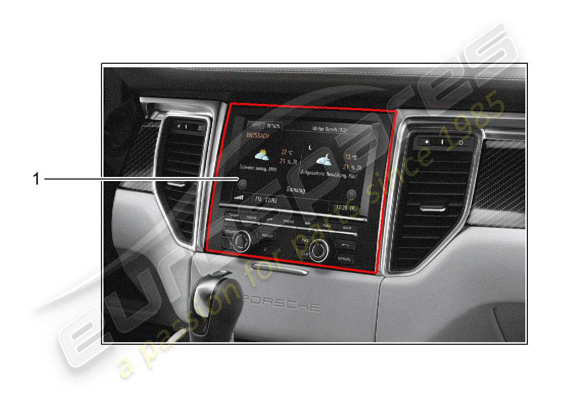 porsche 2019 (tequipment macan) installation kit part diagram