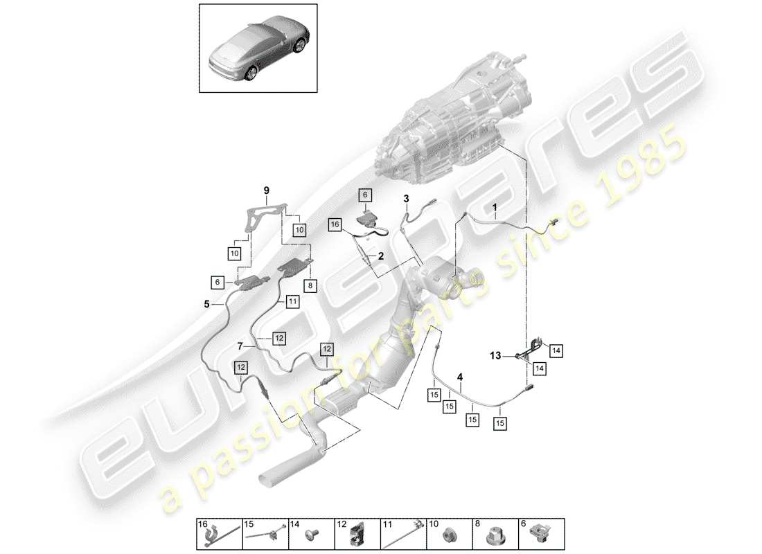 porsche 2020 (panamera 971-1) exhaust system part diagram