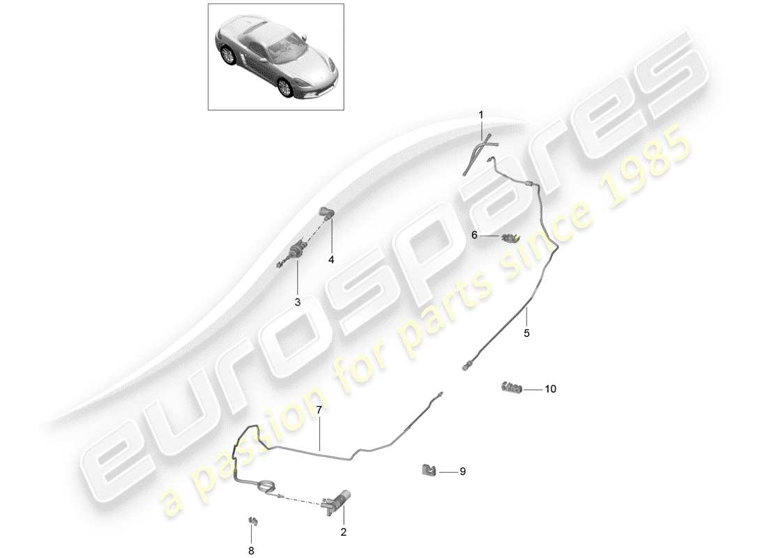 porsche 2017 (718 boxster) hydraulic clutch part diagram