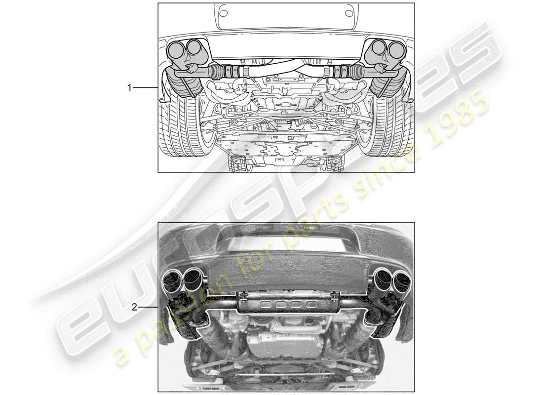 porsche 2006 (tequipment) exhaust system part diagram
