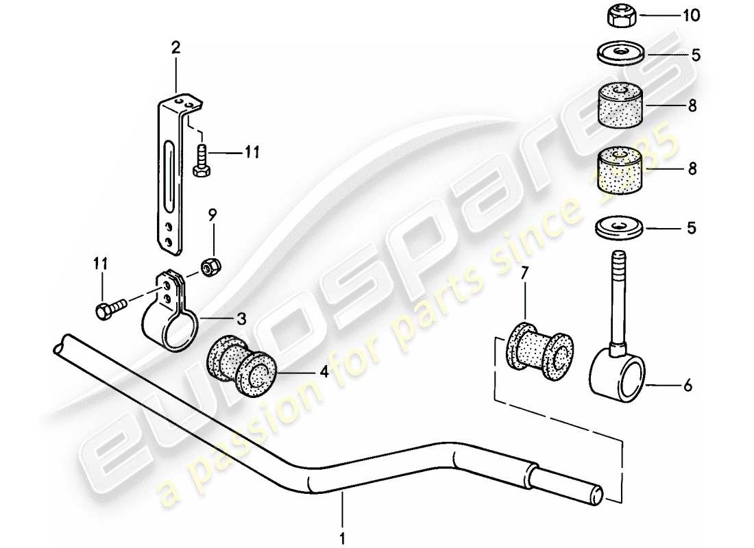porsche 1986 (944) stabilizer part diagram