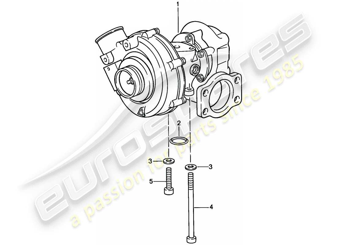 porsche 1988 (944) exhaust gas turbocharger parts diagram