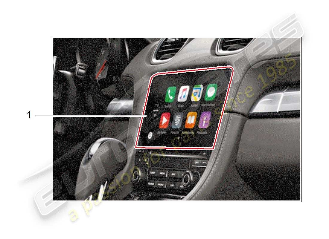 porsche 2019 (tequipment macan) installation kit part diagram
