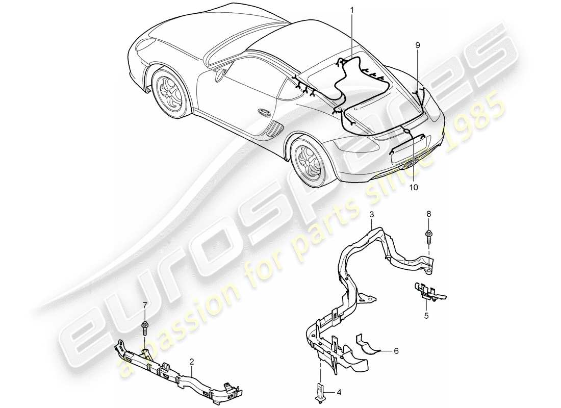porsche 2007 (987 cayman) wiring harnesses part diagram
