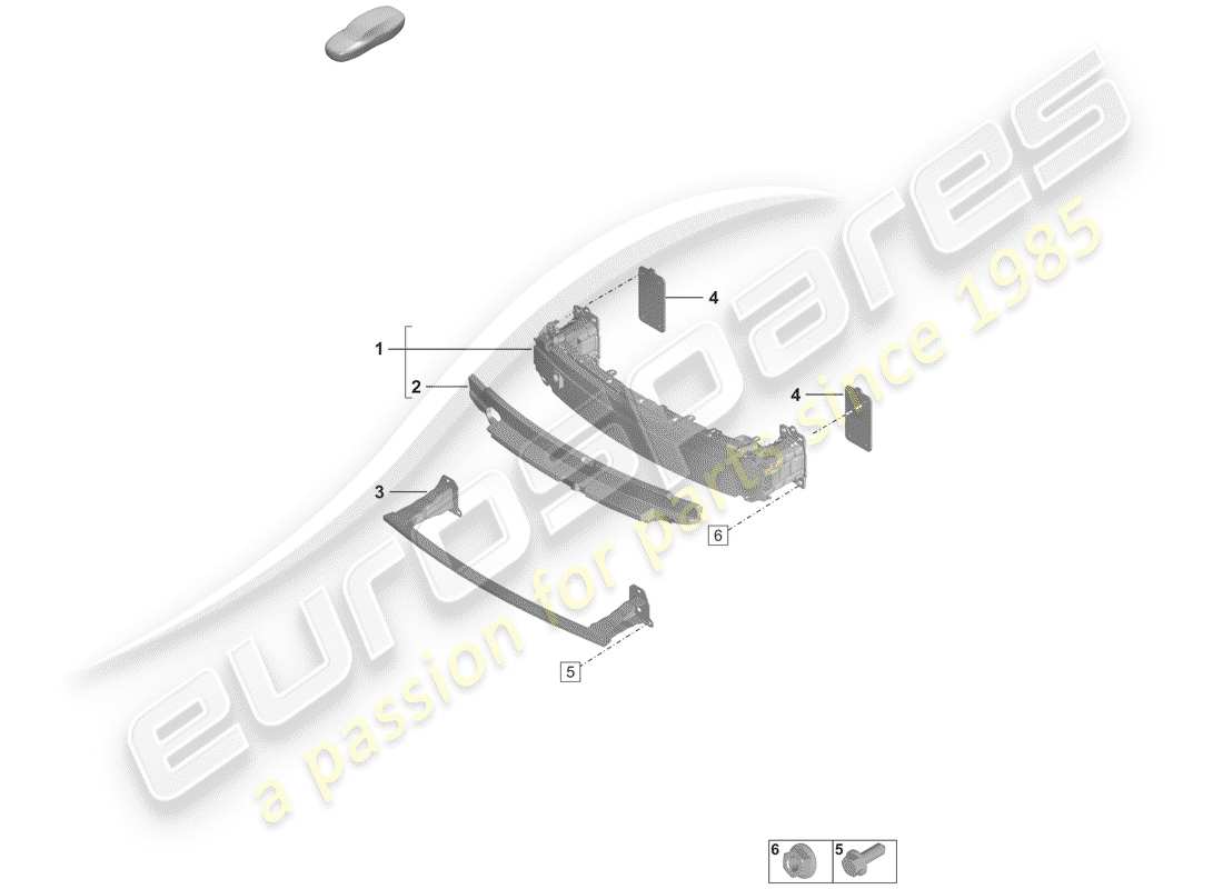 porsche 2019 (992-1) bumper bracket part diagram