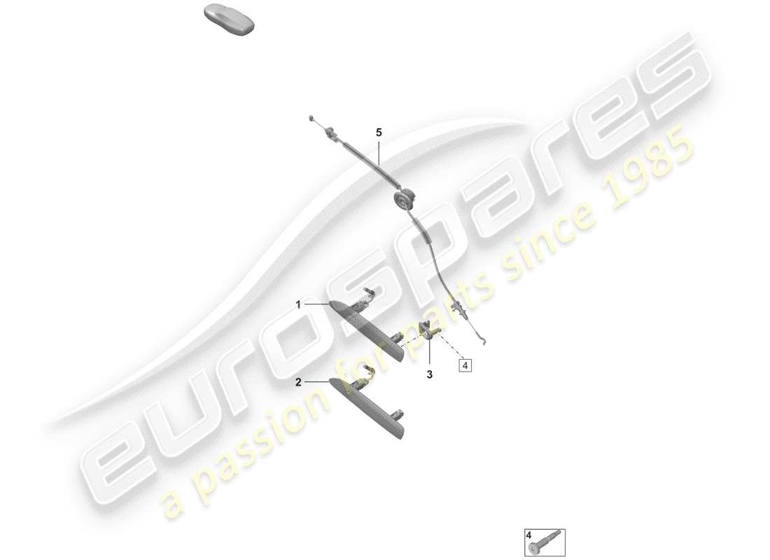 porsche 2019 (992-1) door latches part diagram