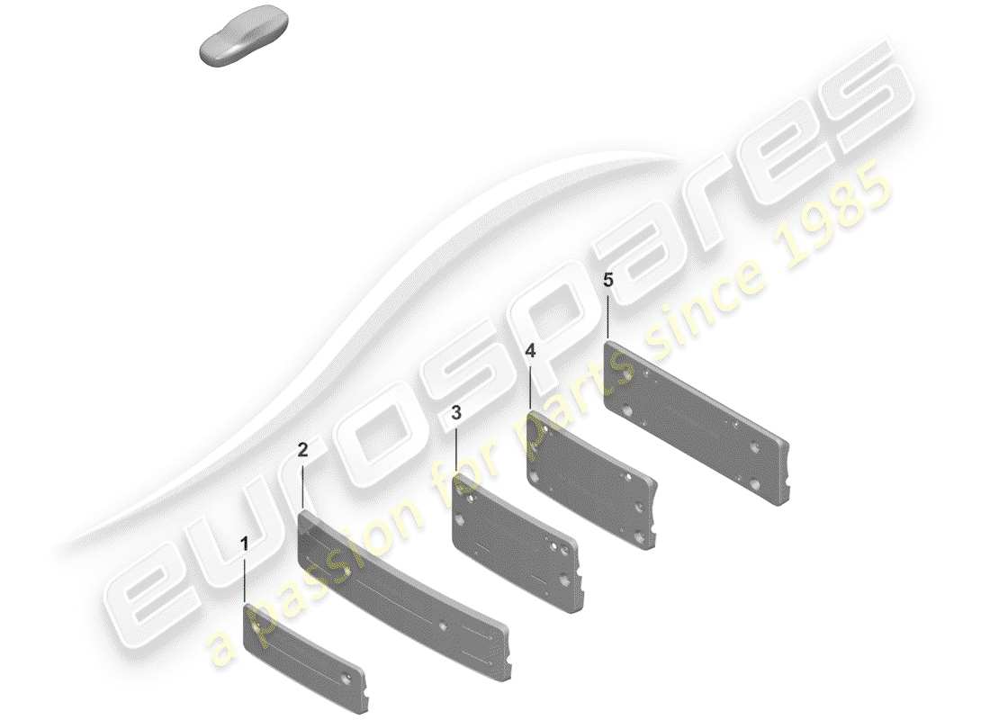 porsche 2019 (992-1) license plate bracket part diagram