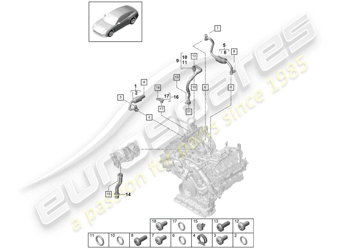 porsche 2020 (panamera 971-1) water cooling for part diagram