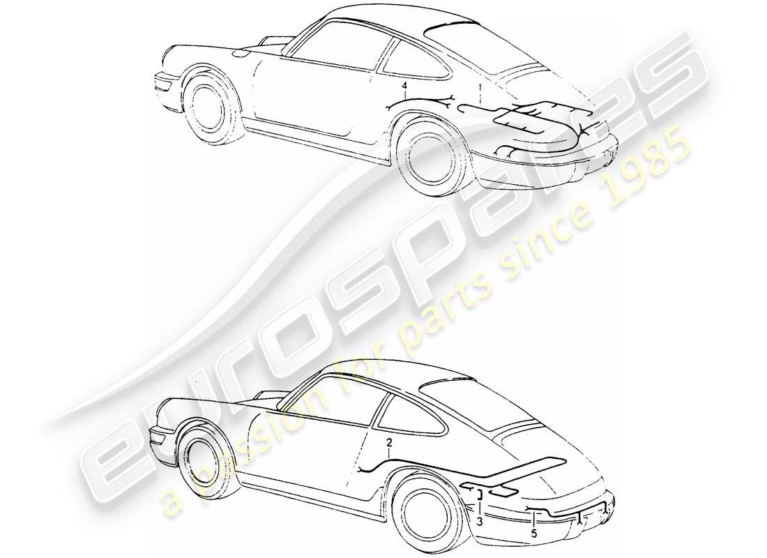 porsche 1992 (964) wiring harnesses - engine parts diagram