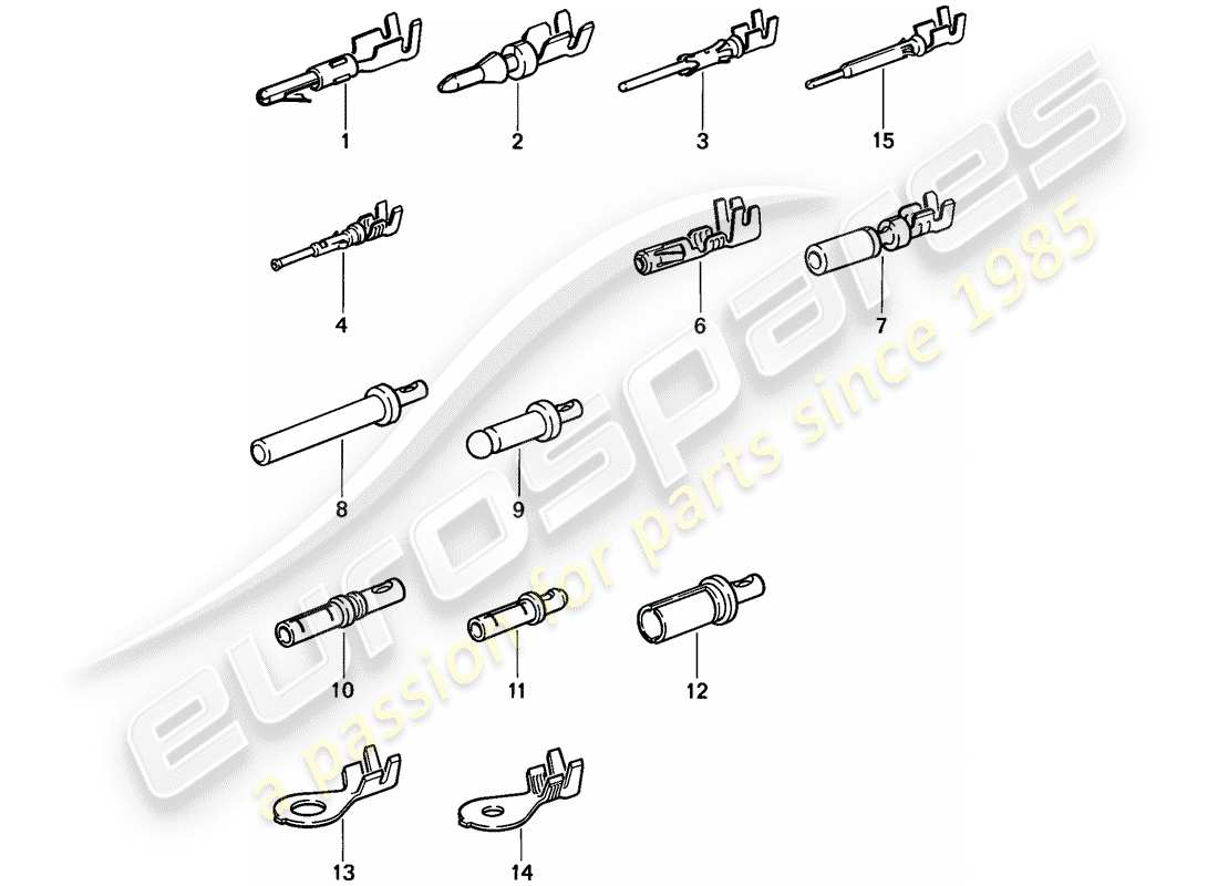 porsche 1986 (944) pin (male) terminal - contact pin - cable shoe part diagram