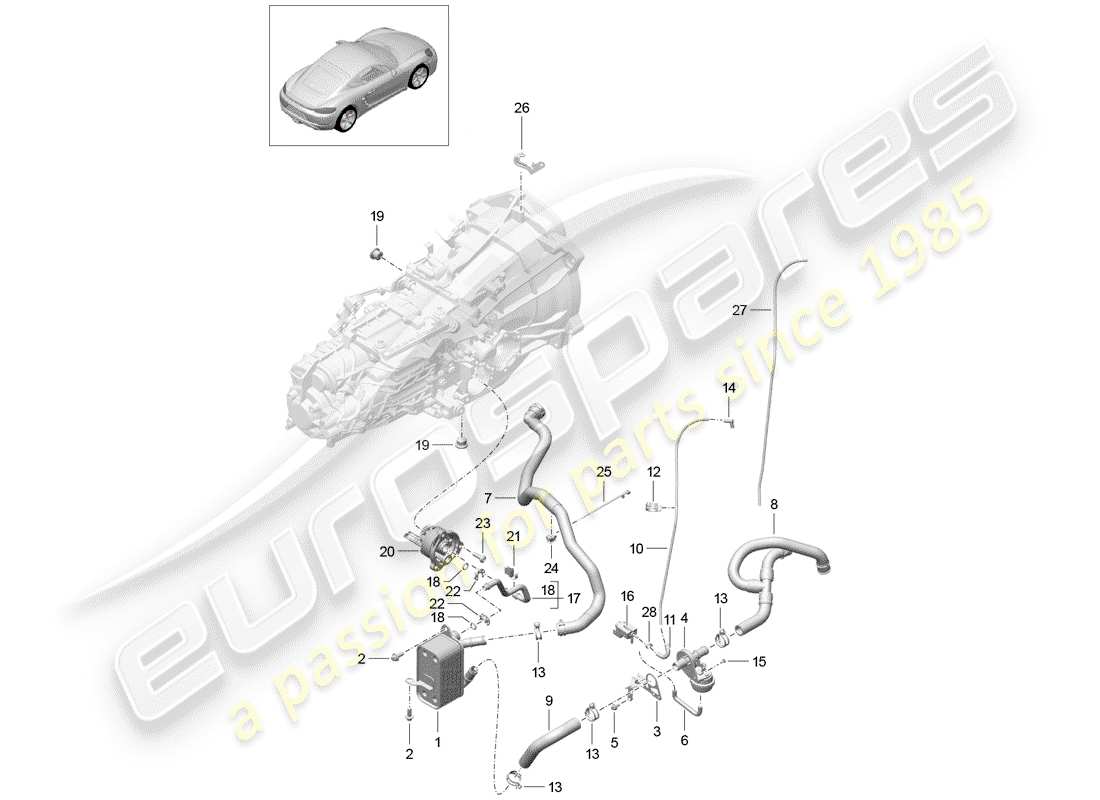 porsche 2017 (718 cayman) manual gearbox part diagram