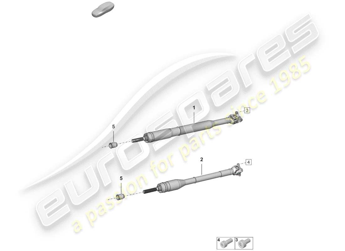 porsche 2020 (992-1) propeller shaft parts diagram