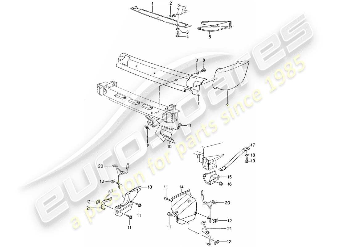 porsche 1991 (964) heat protection - for - bumper parts diagram