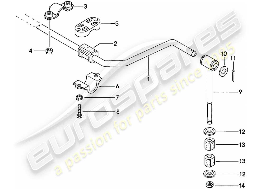 porsche 1977 (924) stabilizer part diagram
