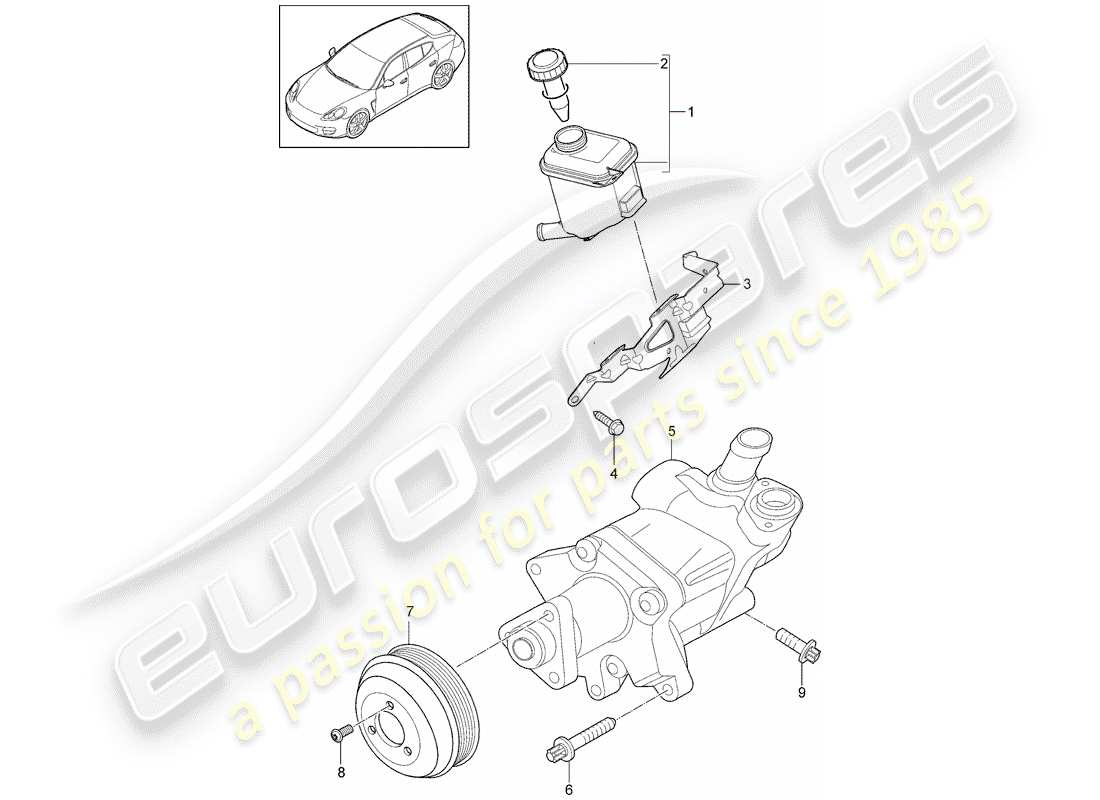 porsche 2013 (panamera 970) power steering part diagram