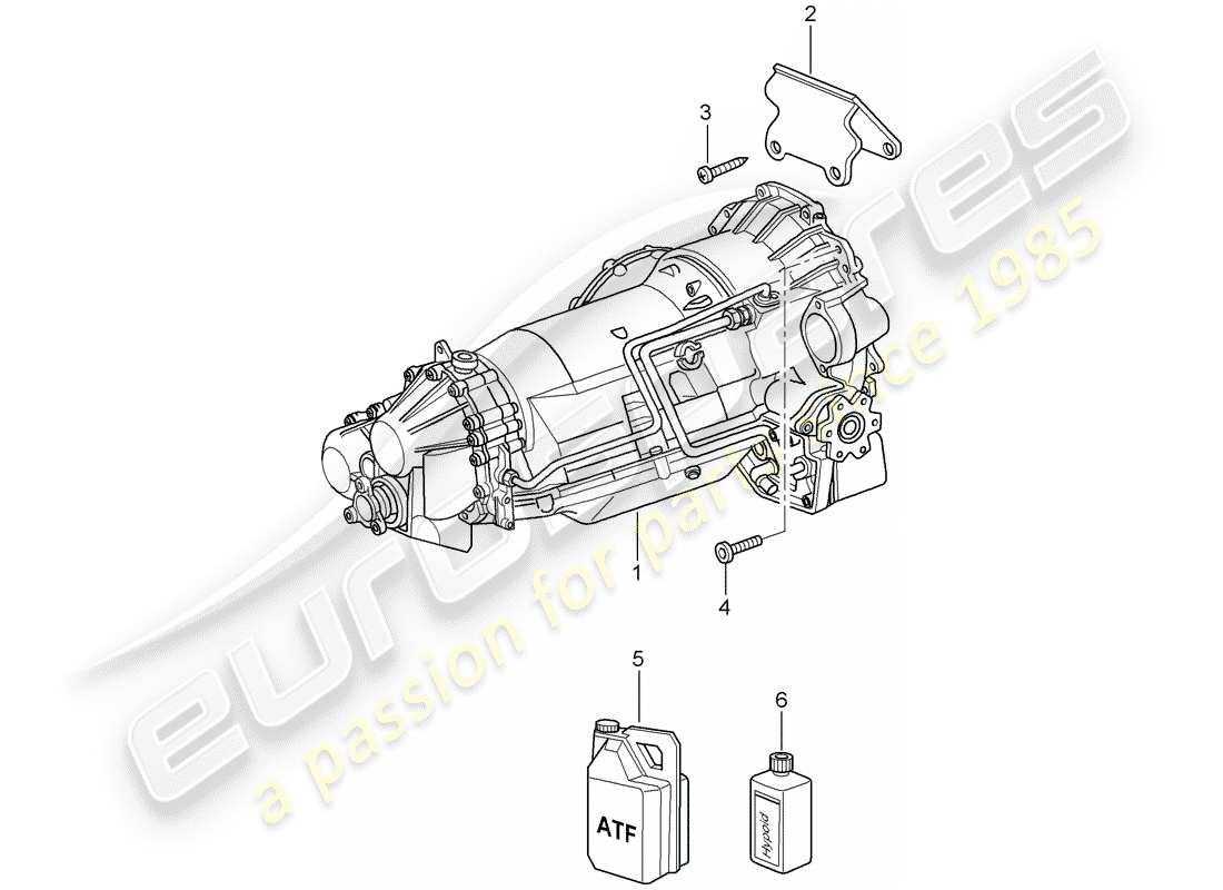 porsche 2003 (996 turbo / gt2) tiptronic - - replacement transmission part diagram