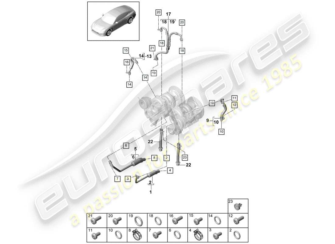 porsche 2017 (panamera 971-1) water cooling for part diagram