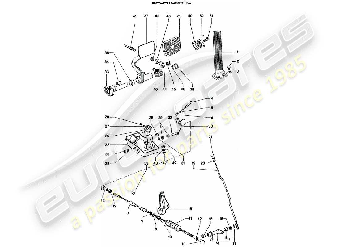 porsche 1973 (914) pedals part diagram