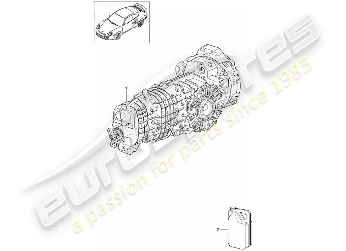porsche 911 t/gt2rs (2012) replacement transmission parts diagram
