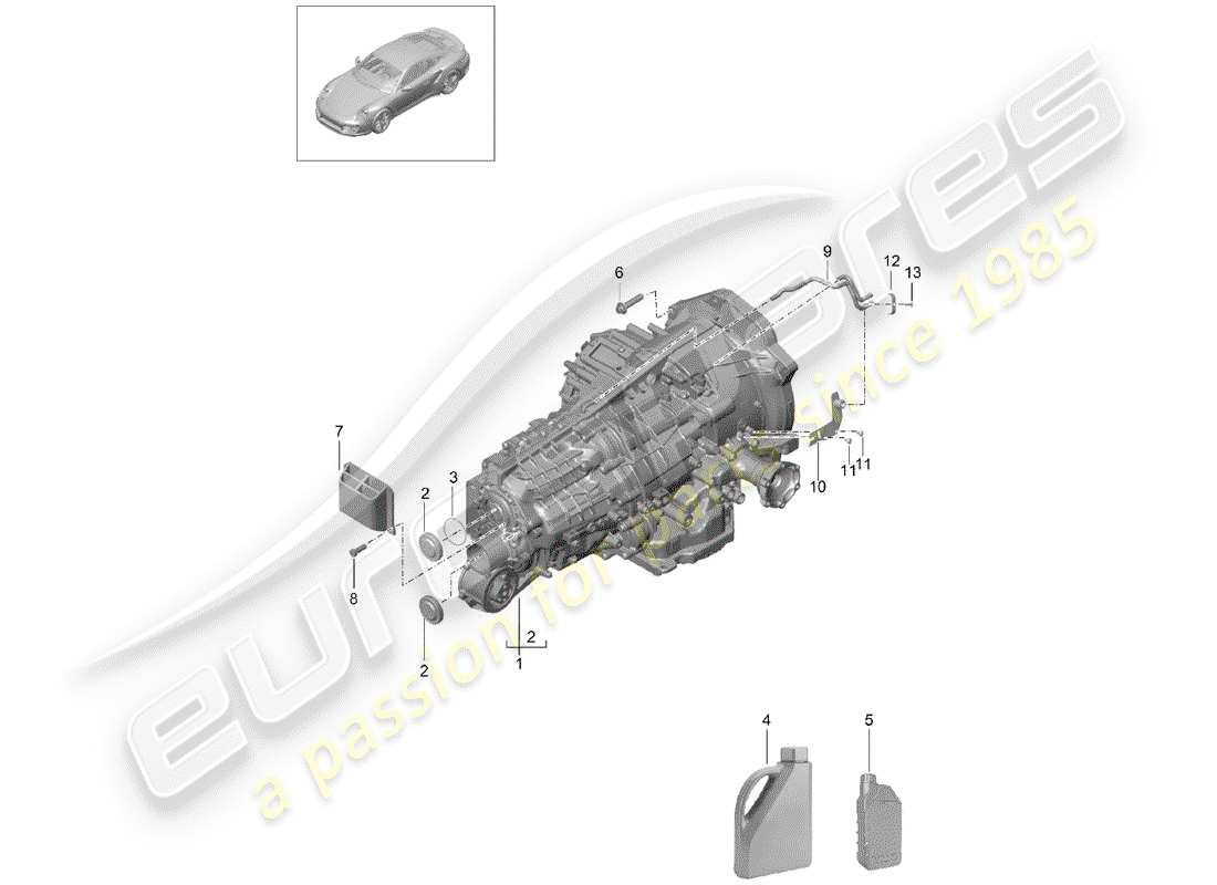 porsche 2020 (991-2 turbo) - pdk - part diagram