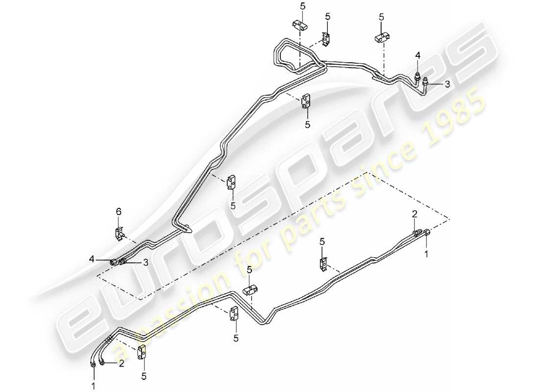 porsche cayenne (2003) hydraulic line part diagram